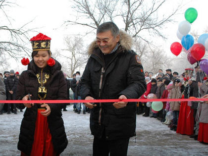 Head of the Republic of Kalmykia Alexey Orlov on the opening ceremony Artesian High School