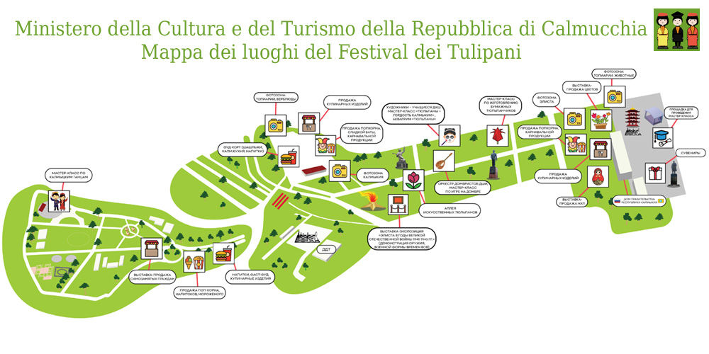 Mappa dei luoghi del Festival dei Tulipani